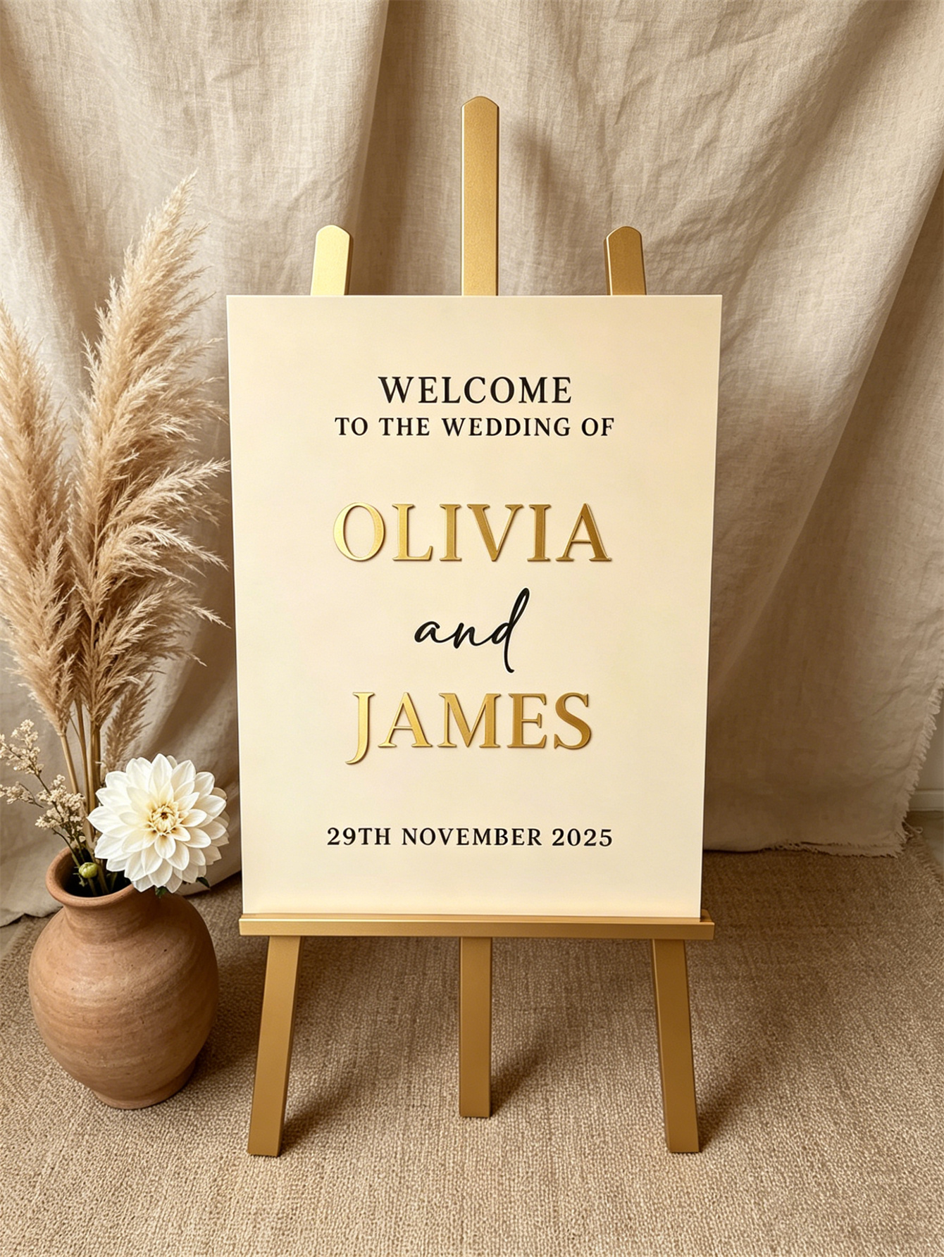 Wedding Welcome Sign - Personalized acrylic wedding welcome sign, modern and fashionable decoration of the wedding entrance. Welcome to our wedding sign